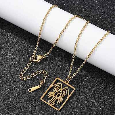 304 Stainless Steel Necklace NJEW-D330-01G-04-1