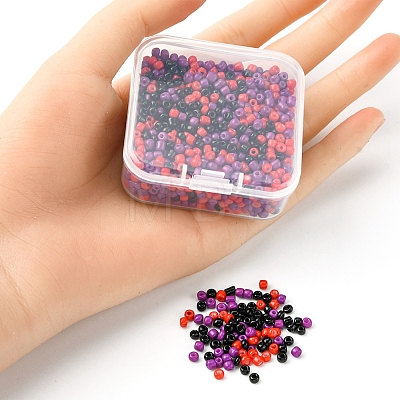 55.5G 3 Style Baking Paint Glass Round Seed Beads SEED-YW0002-28-1