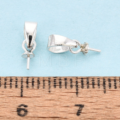 925 Sterling Silver Cup Peg Bails STER-T009-23S-1