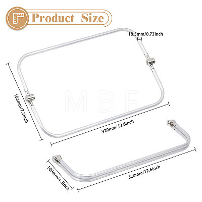 Aluminium Alloy Tube Purse Frames DIY-WH0569-58D-1