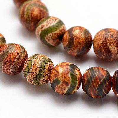 Tibetan Style Wave Pattern dZi Beads G-K166-02-8mm-L1-08-1