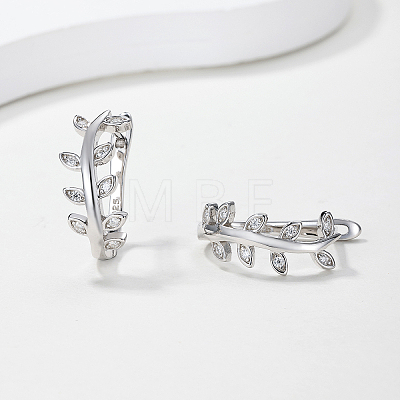 925 Sterling Silver Pave Moissanite Hoop Earrings for Women AV3765-1