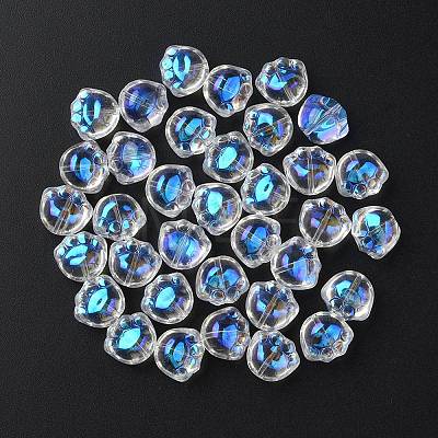 35Pcs Transparent Spray Painted Glass Beads GLAA-YW0001-72A-1