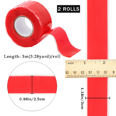 Gorgecraft 2 Rolls Waterproof Silicone Adhesive Tape FIND-GF0006-08B-1