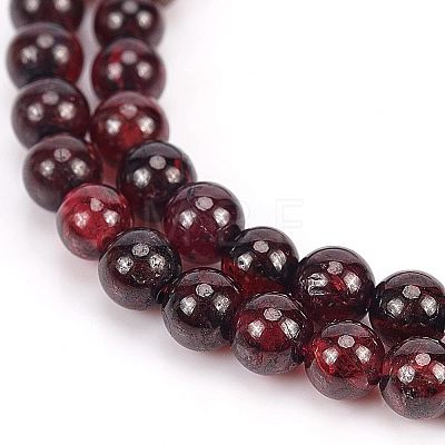 Olycraft Natural Garnet Beads Strands G-OC0001-25-4mm-1