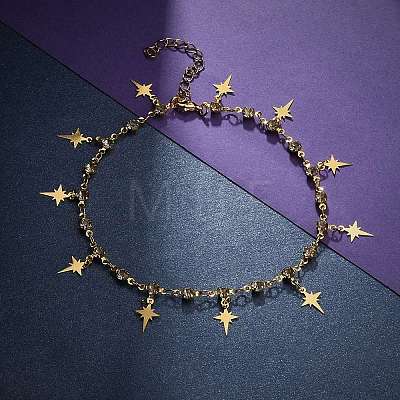 Star Charm Anklets AJEW-AN00312-1