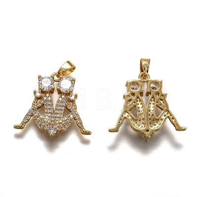 Brass Clear Cubic Zirconia Constellation Charms KK-J278-33G-C-1