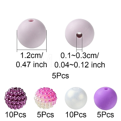 DIY Round Silicone & Acrylic & Berry Beads Making Findings Kits DIY-FS0006-26F-1