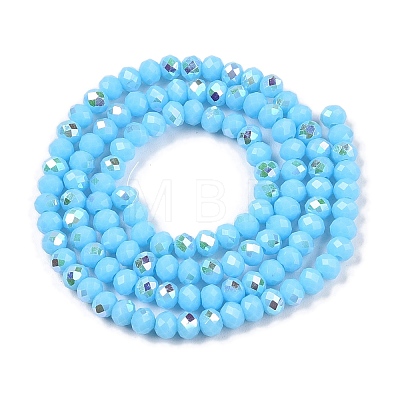 Electroplate Opaque Solid Color Glass Beads Strands EGLA-A044-P3mm-L08-1