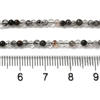 Natural Black Rutilated Quartz Beads Strands G-B090-A01-02-1