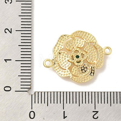 Brass Pave Glass Connector Charms KK-Z073-32G-04-1