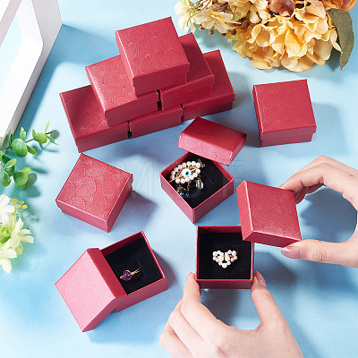 Shell Textured Paper Jewelry Ring Storage Gift Boxes CON-TAC0014-15A-1