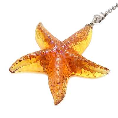 Glass Charms Ceiling Fan Pull Chain Extenders HJEW-H064-01C-P-1