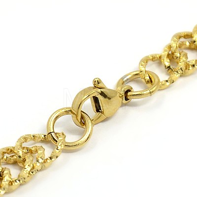 Fashionable 304 Stainless Steel Cuban Link Chain Bracelets STAS-A028-B062G-1