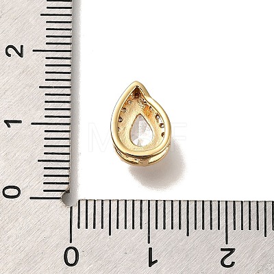 Brass Micro Pave Clear Cubic Zirconia Pendants KK-M301-05G-1