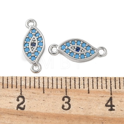 Brass Micro Pave Cubic Zirconia Connector Charms KK-U056-45P-1