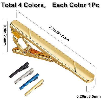 Brass Tie Clips KK-WH0054-33-1