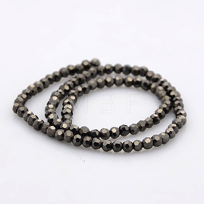 Full Plated Glass Faceted Round Spacer Beads Strands GLAA-A027-3mm-FP02-1