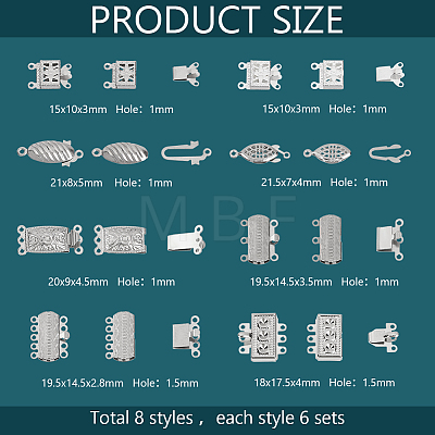 304 Stainless Steel Box Clasps FIND-PH0020-90-1