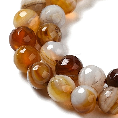 Natural Striped Agate/Banded Agate Beads Strands G-A246-8mm-10-1