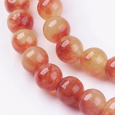 Two Tone Natural Jade Bead Strands X-G-R165-8mm-02-1