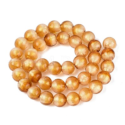 Handmade Lampwork with Gold Powder Beads Strands LAMP-N037-06B-06-1