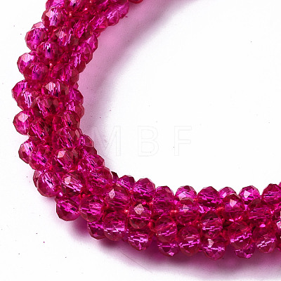 Faceted Transparent Glass Beads Stretch Bracelets BJEW-S144-002F-03-1