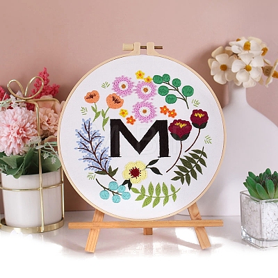 DIY Flower Pattern Embroidery Kits for Starter PW-WGF0B44-03-1