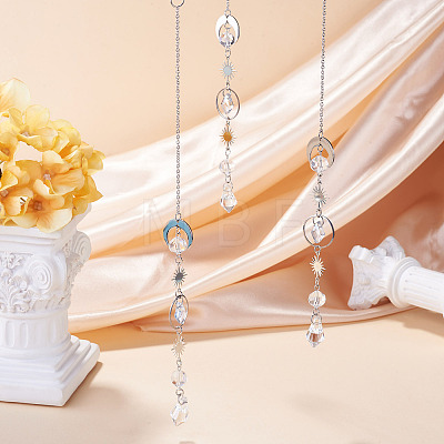 3Pcs Glass Hanging Suncatchers HJEW-TADJ0017-1