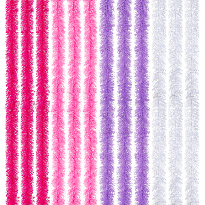 12Pcs 4 Colors Polyester Turkey Feather Strips DIY-MA0007-23-1