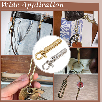   3Pcs 3 Styles Brass Key Hook Shanckle Clasps KK-PH0006-85-1