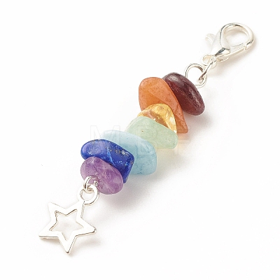 Chakra Theme Natural Gemstone Pendant Decorations X1-HJEW-JM00645-03-1