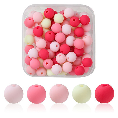 70Pcs Rubberized Style Acrylic Beads MACR-FS0001-71B-1