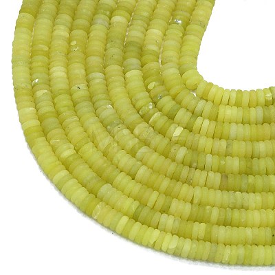 Frosted Natural Lemon Jade Beads Strands G-K389-C03-01-1