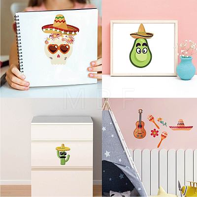 48 Sheets 8 Styles Cinco de Mayo Paper Make a Face Stickers DIY-WH0467-006-1
