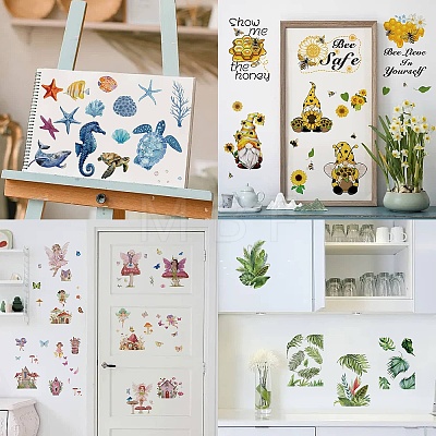 16 Sheets 8 Styles PVC Waterproof Wall Stickers DIY-WH0345-157-1