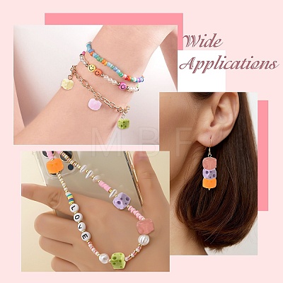 36Pcs 6 Colors Opaque & Transparent Resin Beads RESI-CJ0005-53-1