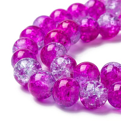 Spray Painted Crackle Glass Beads Strands CCG-Q002-8mm-09-1