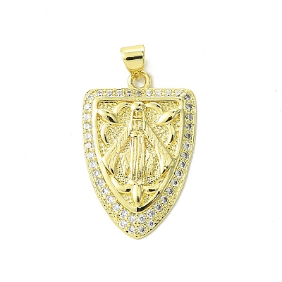 Real 18K Gold Plated Brass Micro Pave Cubic Zirconia Pendants KK-H472-15G-02-1