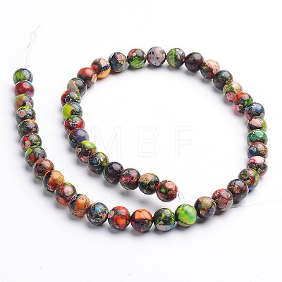 Dyed Natural Imperial Jasper Round Bead Strands G-M274-06-4mm-1