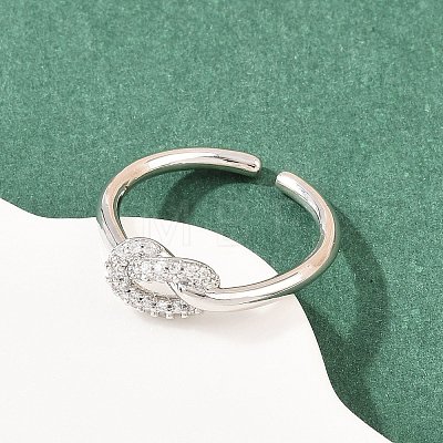 Brass Micro Pave Cubic Zirconia Finger Rings RJEW-C153-01P-02-1