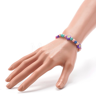 Round Natural Wood Beads Stretch Bracelets BJEW-JB06596-1