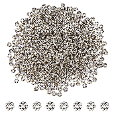 DICOSMETIC 600Pcs Tibetan Style Alloy Daisy Spacer Beads FIND-DC0005-31AS-1