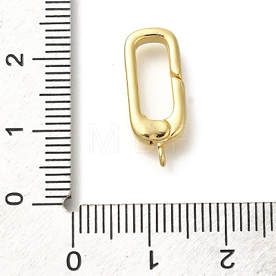 Rack Plating Oval Brass Spring Gate Rings KK-Z086-53G-04-1