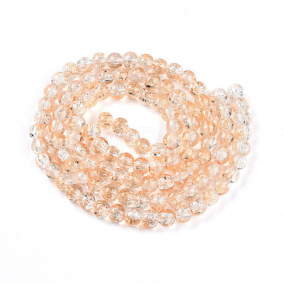 Transparent Crackle Glass Bead Strands GLAA-T025-8mm-02I-1