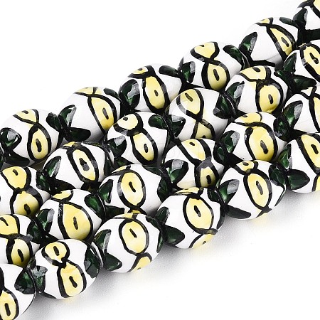 Handmade Porcelain Ceramic Beads Strands PORC-T135-07B-1