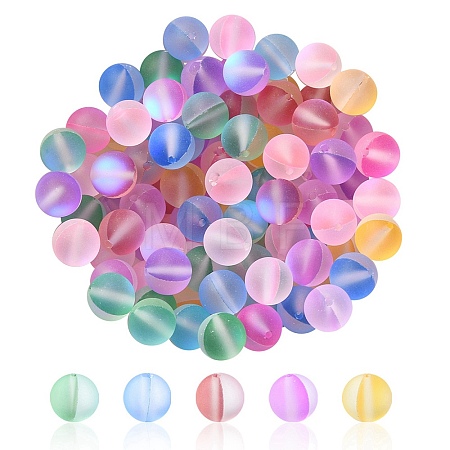 100Pcs Synthetic Moonstone Beads G-YW0001-39B-1