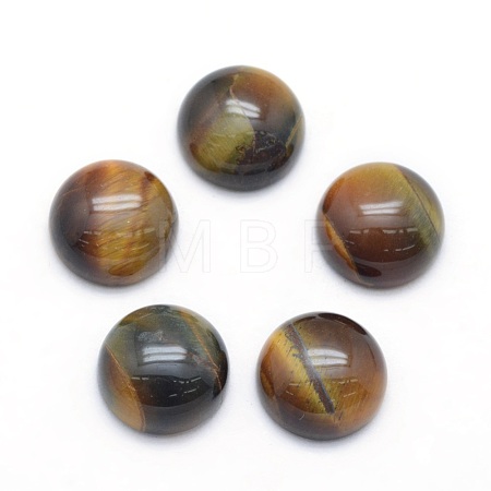 Natural Tiger Eye Cabochons G-P393-R12-10mm-1