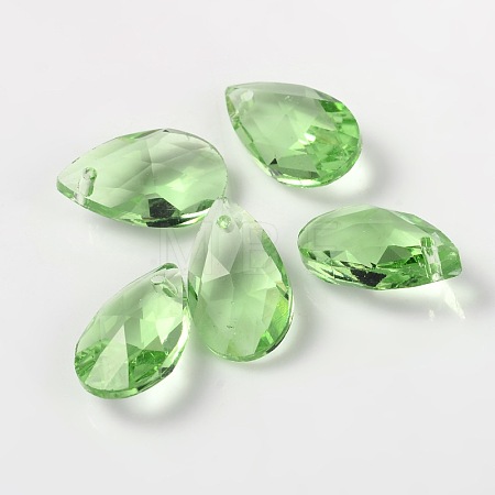 Faceted Teardrop Glass Pendants GLAA-O008-A06-1