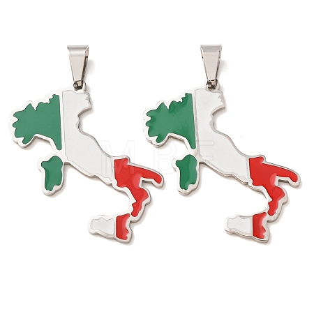 304 Stainless Steel & Enamel Pendants SA-CBA6ECE-01C-P-1